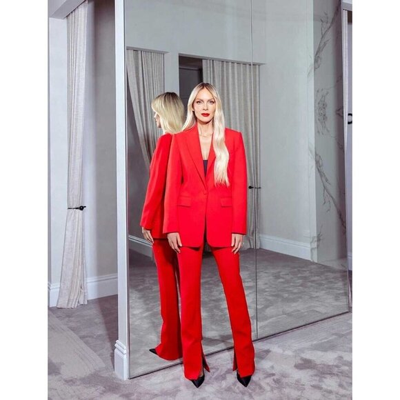 Rebecca Vallance Rory Red Pant Suit US8 NWT $1,375